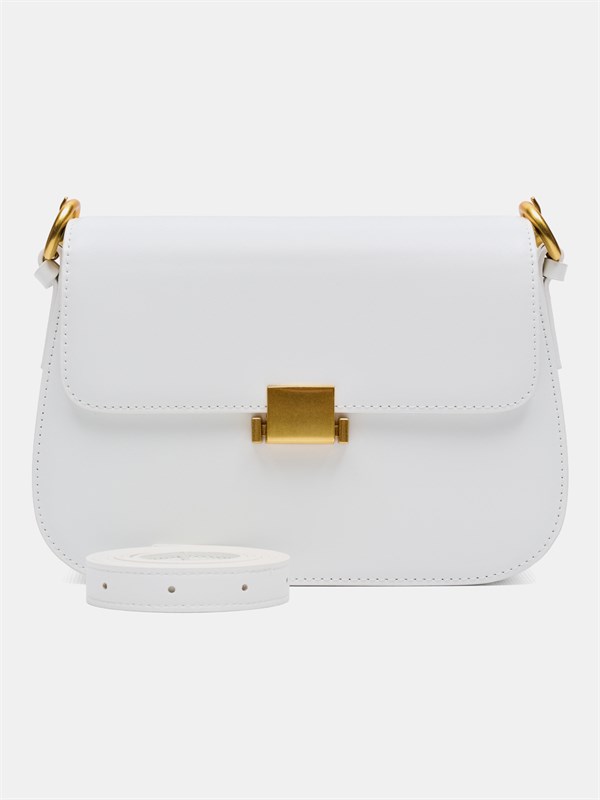 Сумка кросс-боди белая с двумя ремешками WK1 White