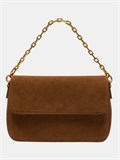 Сумка женская замшевая на цепочке рыжая WK17 Cognac