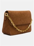 Сумка женская замшевая на цепочке рыжая WK17 Cognac