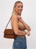 Сумка женская замшевая на цепочке рыжая WK17 Cognac