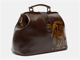 Сумка - саквояж женский W23R Brown L Цапля орнамент 58416